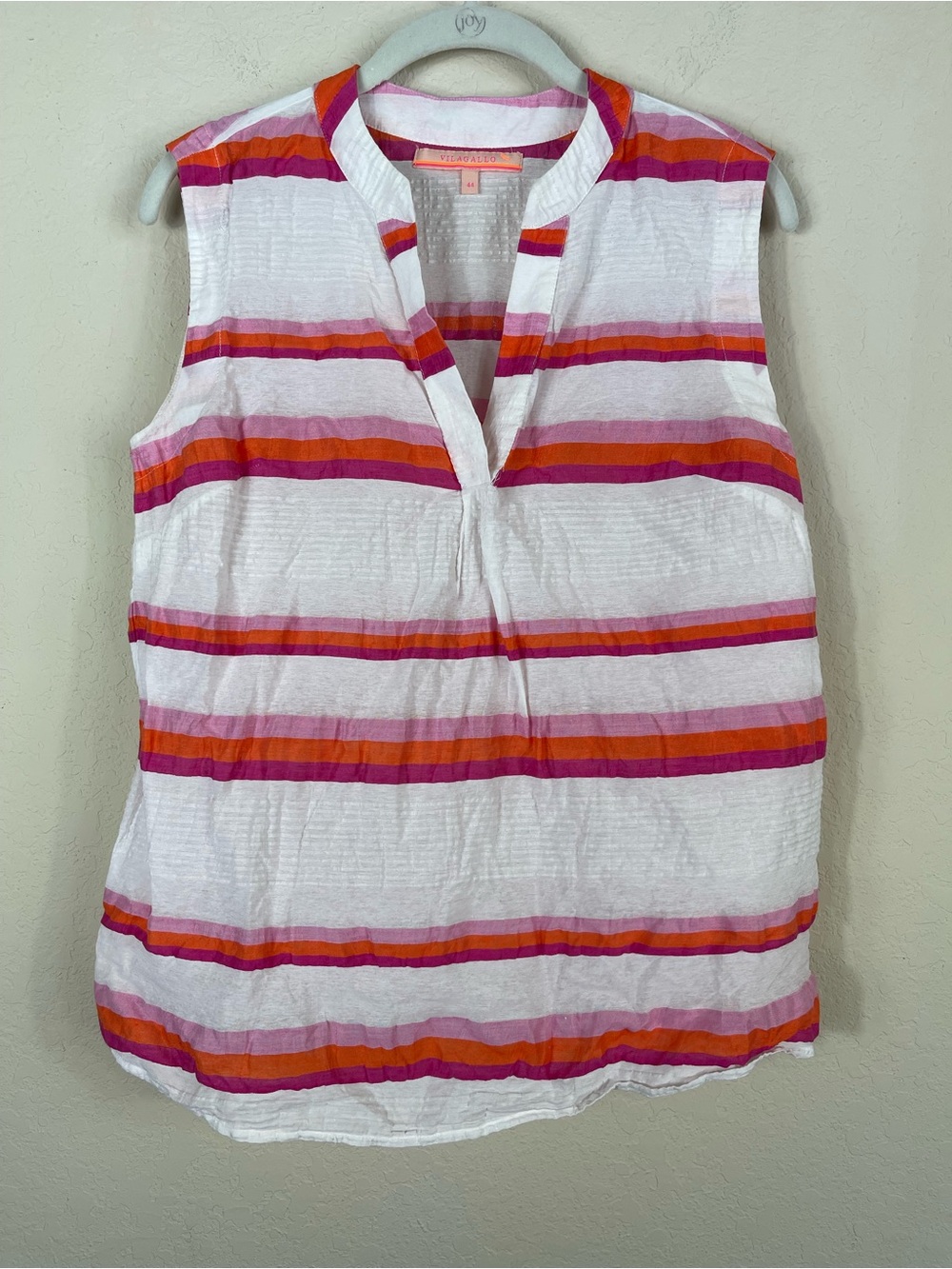 Vilagallo Striped Sleeveless Cotton Top Size EU 44 US 12
